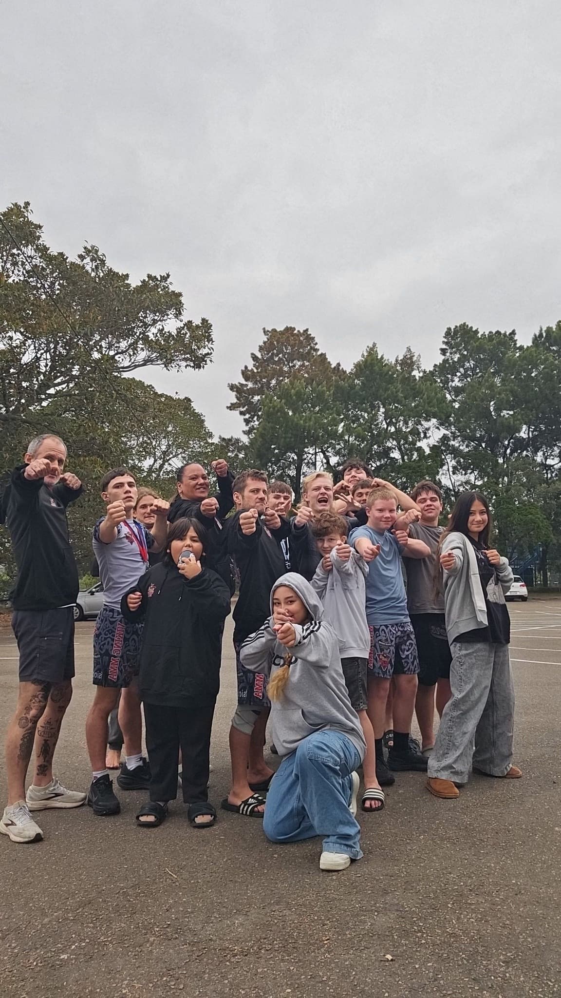 The Viking MMA squad together on competition day